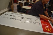 Large Check being written