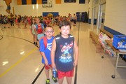 Students dressed in red white and blue