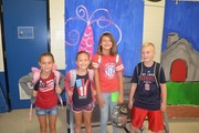Students dressed in red white and blue