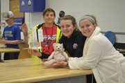 Students making boats