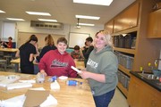Students making boats