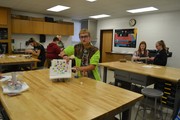 Students making boats